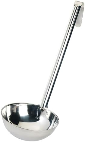 Winco 24 oz Red One Piece Stainless Steel Ladle, Heavy-Duty