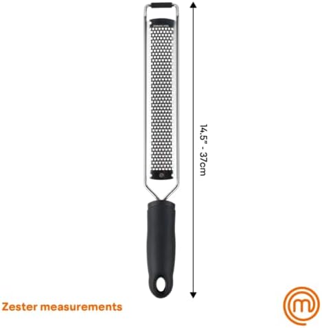 MasterChef Zester Grater with Handle, Stainless Steel, Non Slip Grip, 14.5"