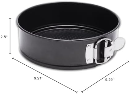 HIWARE 9 Inch Non-stick Cheesecake Pan Springform Pan with Removable Bottom/Leakproof - Black