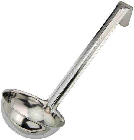 Winco 4 oz Red One Piece Stainless Steel Ladle