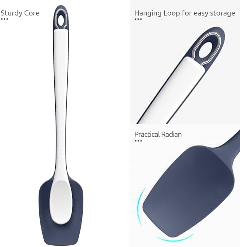 U-Taste 14" Long Silicone Spoonula, 600°F High Temp Spatula, Midnight Blue