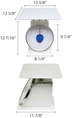 TrueCraftware- 70 lb. Mechanical Kitchen Flat Platform Weighing Food Scale- Heavy Duty Portion Control Mechanical Kitchen and Food Scale Industrial Dial Scale for Kitchens and Restaurants