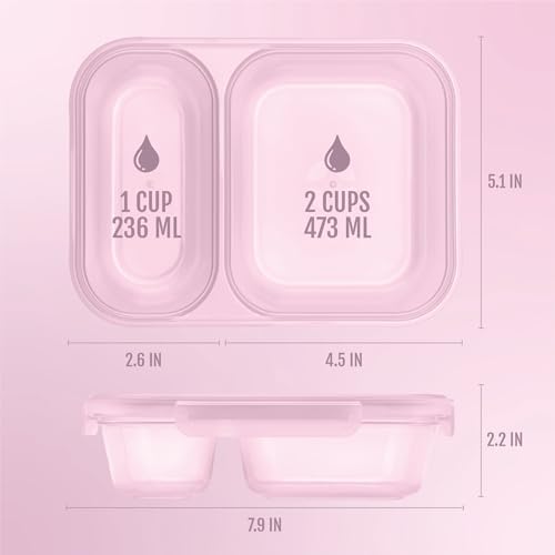 Ello Snap & Nest 3 Cup Divided Plastic Meal Prep Set, 10 Pc, Berry Fields