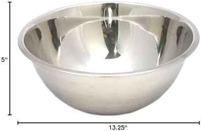 Chef Craft Brushed Mixing Bowl, 8-Quart, Stainless Steel