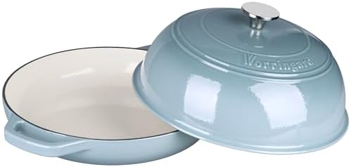 VORRINGARD Enameled Cast Iron Dutch Oven Pot with Lid, Bread Oven for Sourdough Bread Baking, Dutch Ovens with Bread Proofing Basket& Baking Supplies Set, 6 Quart, Sea salt