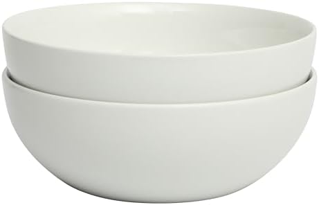 Gibson Home Extra Large Serving Bowls Set of 2-100 oz 10-Inch White Porcelain Salad Bowl Set, Stackable Ceramic Kitchen Bowls, Dishwasher & Microwave Safe
