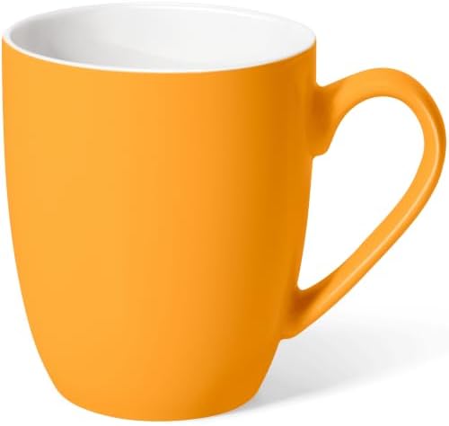 Urbanstrive 16 oz Large Coffee Mugs Ceramic Coffee Mug White Coffee Cups Tea Cups Idea Gift for Women Men House Warming Gifts New Home Office (1, Orange)