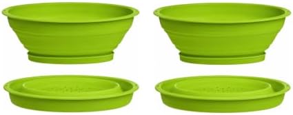 Progressive International 3.5 Cup Collapsible Mini Fruit Vegetable Colander Strainer Water Drainer (Green, 2- Pack)
