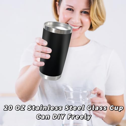 HAOLI 1 Pack 20oz Stainless Steel Tumbler with Lid/Black