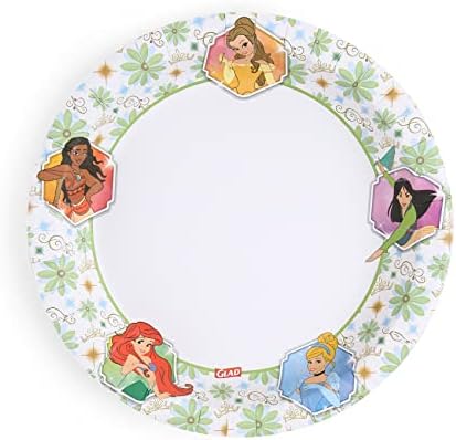 Glad for Kids Disney Princess Disposable Paper Plates, 8.5 in, 40 Ct, 8-Pk