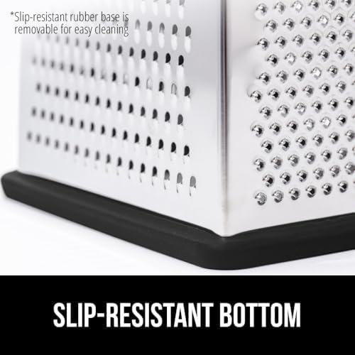 GORILLA GRIP® XL 4-Sided Stainless Steel BPA-Free Cheese Grater, Black