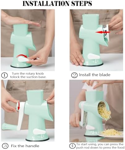 Cheese Grater with Handle,Multifunctional Rotary Cheese Grater