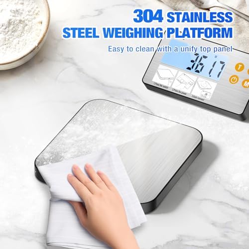 Diyife 33lb Digital Kitchen Food Scales with Split Display, Rechargeable