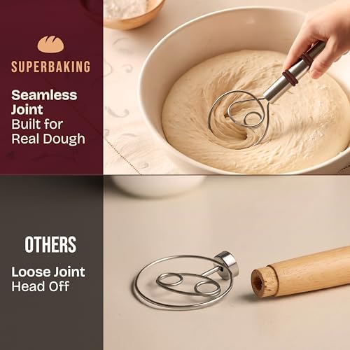 Superbaking Danish Dough Whisk 12" Bread Whisk