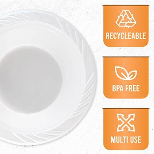 100 Count Disposable 12 ounce White Plastic Soup Bowls