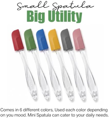 Evelots Set of 6 Mini Silicone Spatulas for Kitchen Cooking & Baking, Small Silicone Cooking Utensils, Heat Resistant BPA Free - Up To 446 Degrees (Pack of 2)