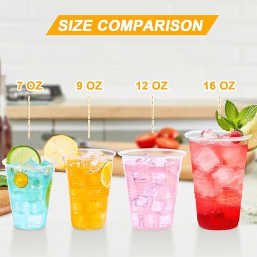 BYSNOW 2000 Pack 12 oz Clear Plastic Cups, Disposable Plastic Water Cups