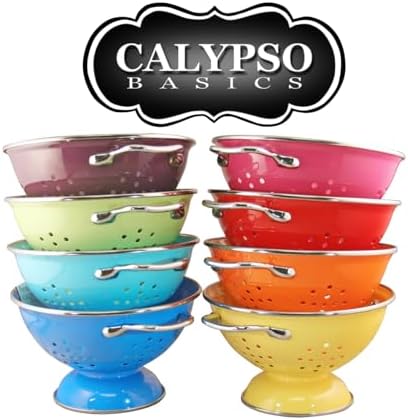 Calypso Basics by Reston Lloyd Powder Coated Enameled Colander, 1 Quart, Orange,18500