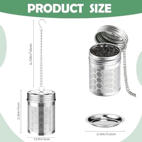 2 Pack Stainless Steel Tea Infusers, Extra Fine Mesh Strainers with Drip Trays, Brew Loose Tea