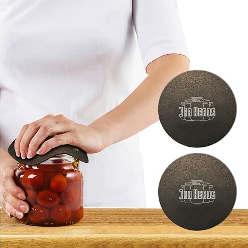 JAR HEADS Rubber Jar Opener Gripper Pad 2 Pack - Thick 5 Inch Grippers for Opening Jars Made in the USA - Jar Opener for Weak Hands & Seniors with Arthritis