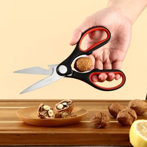 LIVINGO 8 Inch Kitchen Scissors Heavy Duty Meat Shears 2 Pack