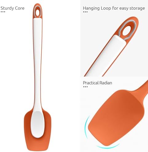U-Taste 14" Long Silicone Spoonula, 600°F High Temp Spoon Spatula, Orange