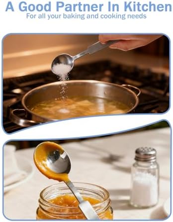 2 Pcs Teaspoon Measuring Spoons, 5mL (5 cc | 1/6 oz) Stainless Steel Teaspoon Scoop, Long Handle Metal Measuring Spoons for Cooking,Baking