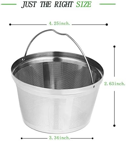 Stainless Steel Reusable Coffee Filters Basket 8 12 Cup Sturdy Permanent Coffee Filter fit for Mr. Coffee Black,Decker Coffee Makers 8 12 cups (Pack of 2)
