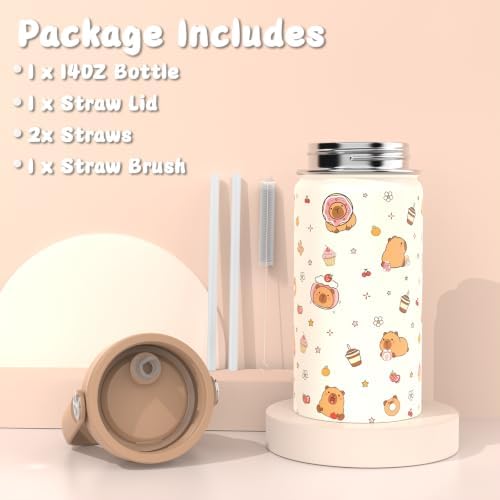 Kids Bento Lunch Box with Food Jar, Water Bottle, Lunch Bag, Brown