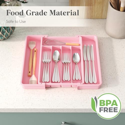 Lifewit Expandable Silverware Drawer Organizer, Kitchen Utensil Tray