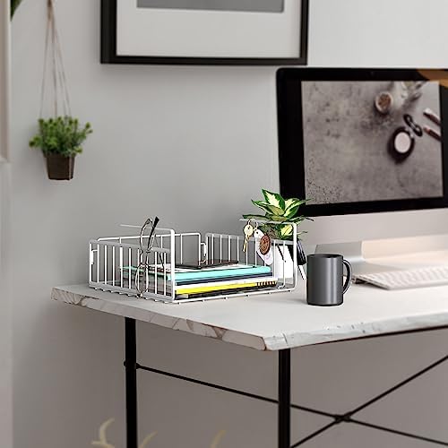 Simple Houseware 2-Pack Under Shelf Wire Metal Basket Shelf, White