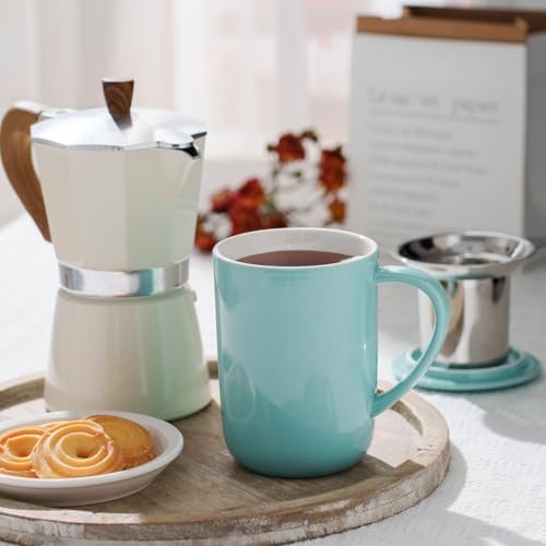 CEEFU 16oz Porcelain Tea Mug with Infuser, Lid and Coaster