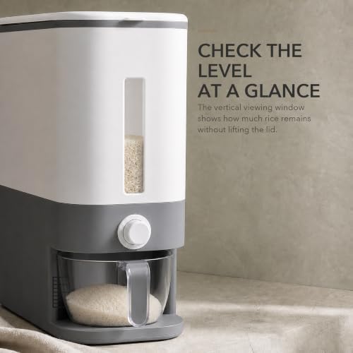 Proarea Rice Dispenser Rice Container 25 Lbs with Measuring Cup
