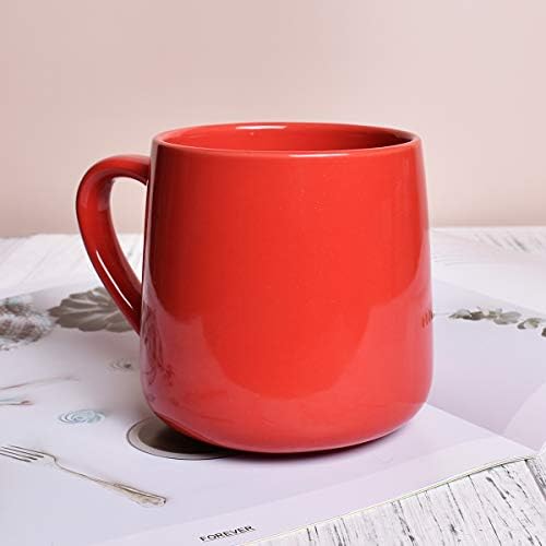 Bosmarlin Glossy Ceramic Coffee Mug, Tea Cup for Office and Home, 18 oz, Suitable for Dishwasher and Microwave(Red, 1)