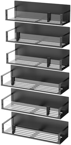 HuggieGems Metal Magnetic Spice Rack for Refrigerator Clear, 6 Pack