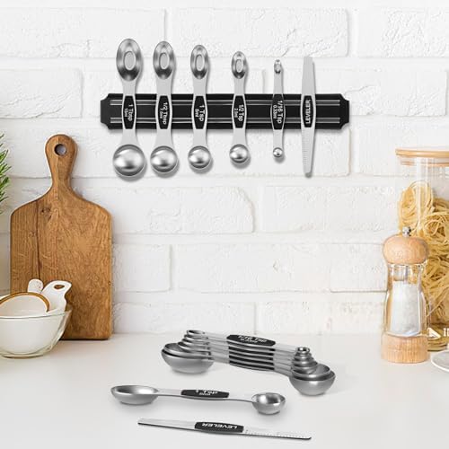 Wildone Stainless Steel Magnetic Measuring Spoons with Strong Magnets, 14pc