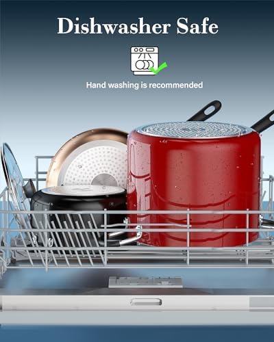 Cook N Home 6 Quart Non Stick Stock Pot with Lid, Large Pots for Cooking