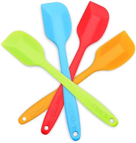 Silicone Spatula 4-piece Set,Heat-Resistant Spatulas,Non-stick Rubber Spatulas with Stainless Steel Core