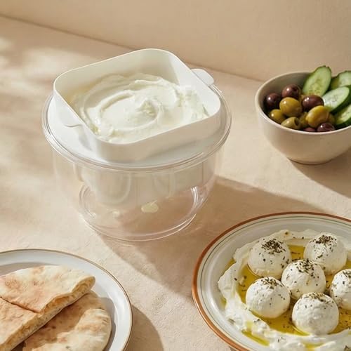 Greek Yogurt Strainer 2 QT Ultra-Fine Mesh Filter with Spring Press