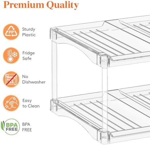 Lifewit Stackable Water Bottle Organizer, Clear Tumbler Holder for Cabinet