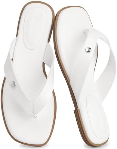 TEMOFON Flip Flops for Women Dressy: Comfortable Flat Tong Sandals 2026 Slip on Summer Casual Beach Walking Shoes