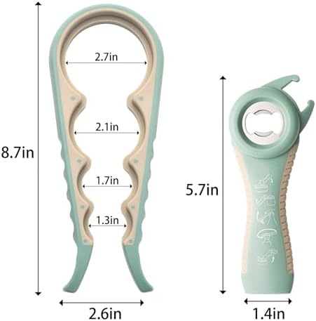 Bottle Opener for Arthritic Hand,Jar Opener for Old People, Children, Women, Those with Weak Hands,Multifunctional Kitchen Gadgets (A-Green)