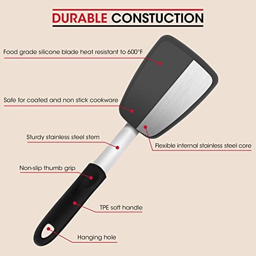 Unicook 2-Piece Silicone Spatula Set, Food Grade Turner, Small and Medium