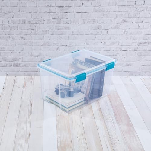 Sterilite Gasket Storage Box with Lids for Home & Office, 54 Quart, 8-Pack