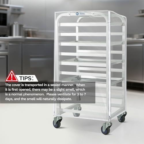 BIEAMA 10 Tier Half Size Bun Rack Cover, Commercial Bakers Racks Cover