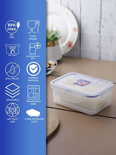 LOCK & LOCK LocknLock Easy Essentials Rectangular Butter and Cheese Container Food Container, Small, 15.0 Ounce - Clear
