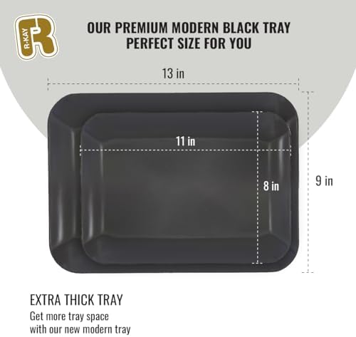 3 Pack Black Plastic Serving Trays for Party - Black Serving Tray 8 x 11 Inch - Heavy Duty Dessert Trays for Food - Rectangular Party Serving Trays for Entertaining