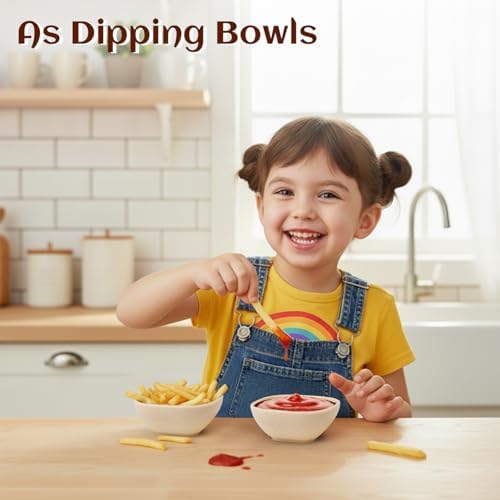 5 OZ Dipping Bowls Sets of 6, Small Bowls for Dips - Beige