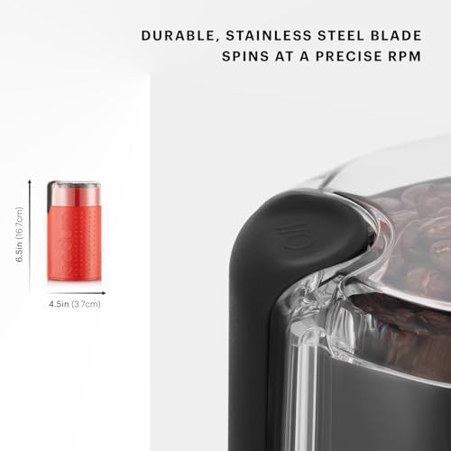 Bodum Bistro Electric Blade Coffee Grinder, Red 2.1 oz (Pack of 2)