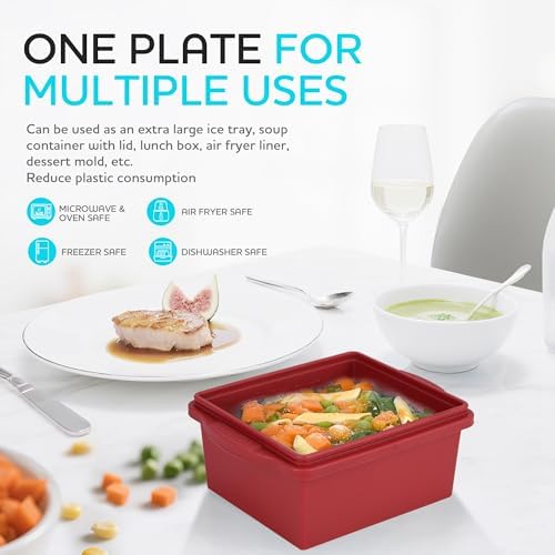 2‑Cup Silicone Freezer Trays with Lids, Silicone freezer molds, 4 Pack